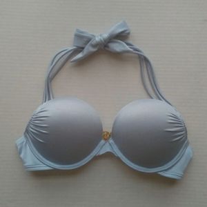 VS Bombshell Strappy Bikini Top~Blue Silver Lux!